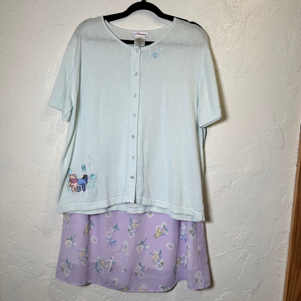 Y2K Disney Store Winnie the Pooh Size XL Midi Skirt SS Cardigan Cottage
